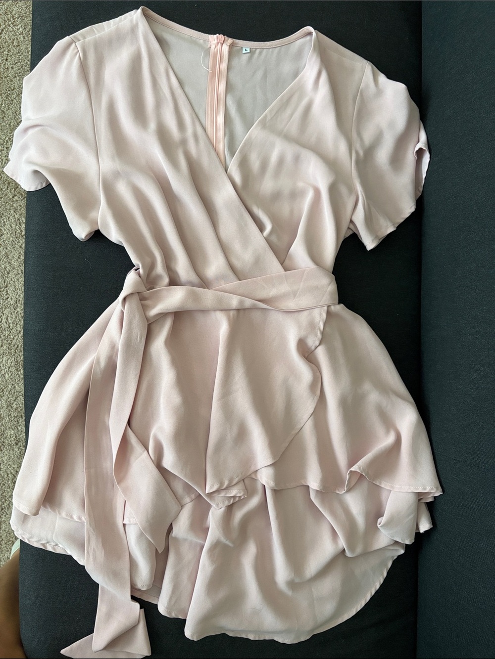 Women's pink/blush Wrap dress with Tie Waist